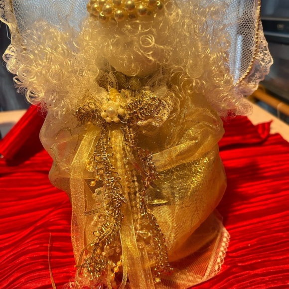 Beautiful handcrafted Christmas tree angel- lace- ribbons- beads-traditional - Picture 9 of 9